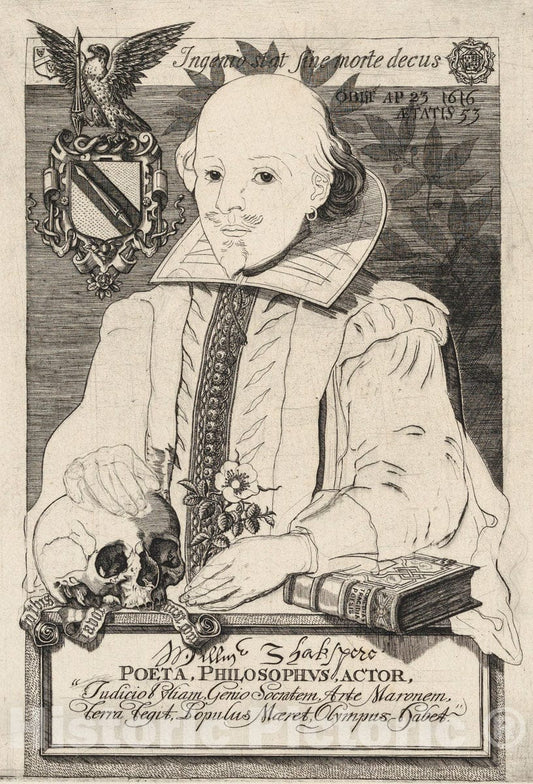 Art Print : Charles William Sherborn - William Shakespeare  v.3 : Vintage Wall Art