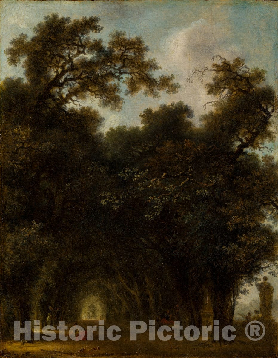 Art Print : Jean Honoré Fragonard - A Shaded Avenue : Vintage Wall Art