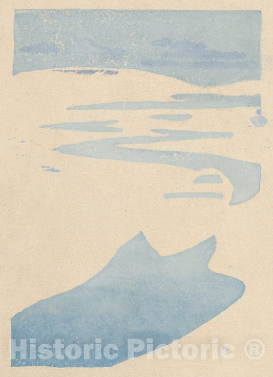 Art Print : Arthur Wesley Dow - "The Derelict" or "The Lost Boat"  v.1 : Vintage Wall Art