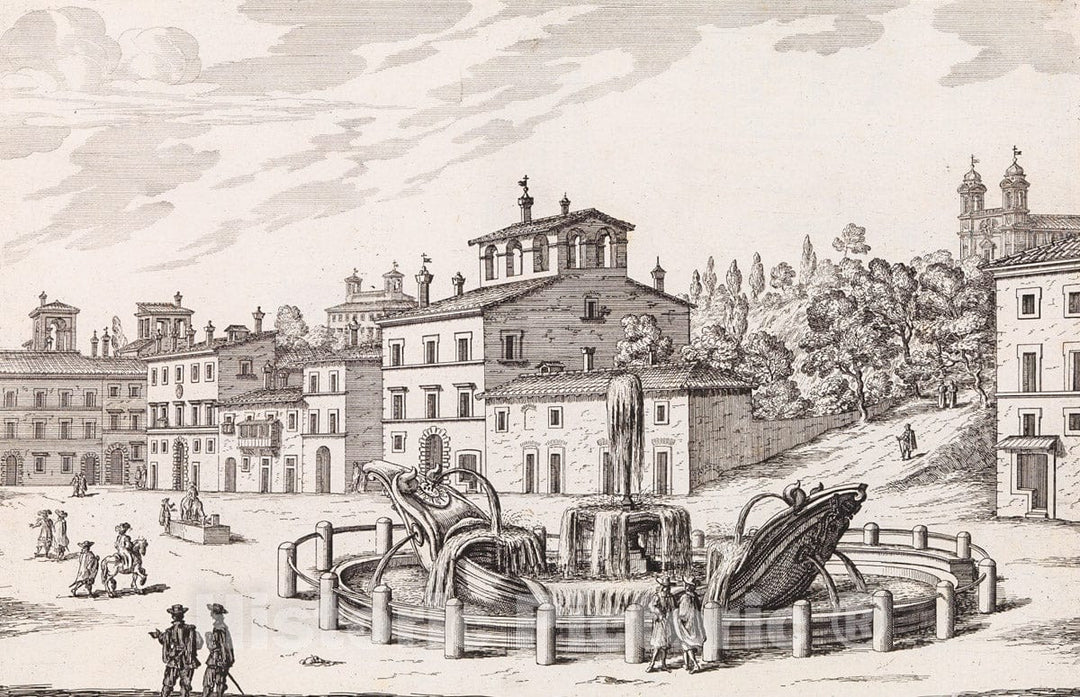 Art Print : Giovanni Giacomo De Rossi - La Fontane di Roma nelle Piazze e Luoghi Publici della Città (...), part 1 : Vintage Wall Art
