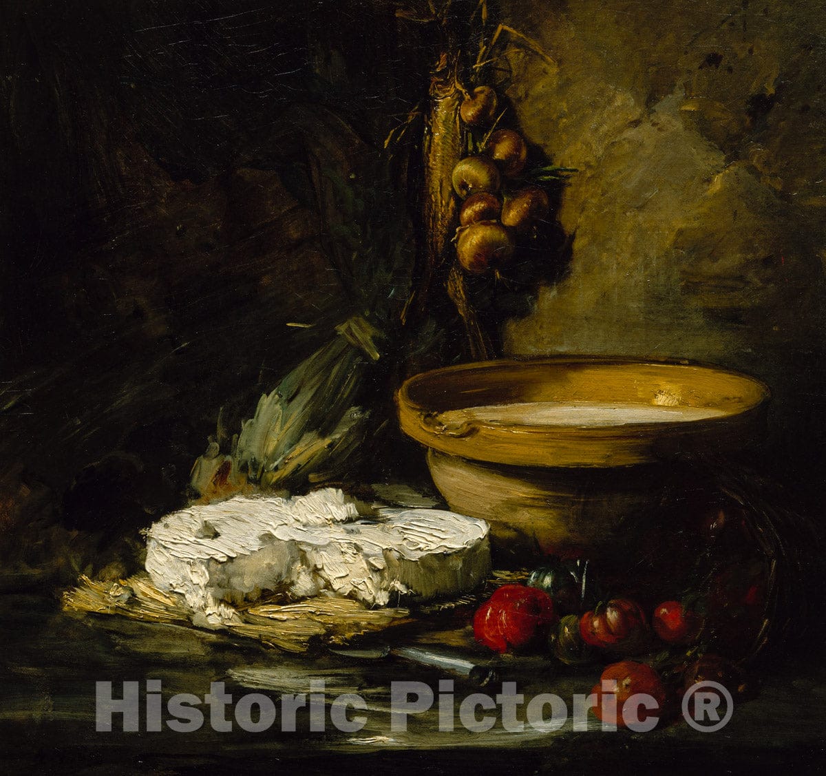 Art Print : Antoine Vollon - Still Life with Cheese : Vintage Wall Art