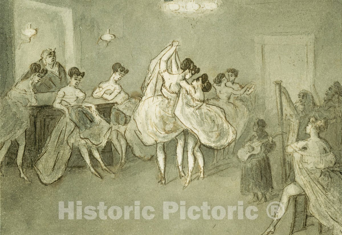 Art Print : Constantin Guys - Women Dancing in a Brothel : Vintage Wall Art