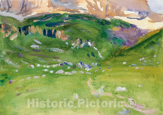 Art Print : John Singer Sargent - Sellar Alp, Dolomites : Vintage Wall Art