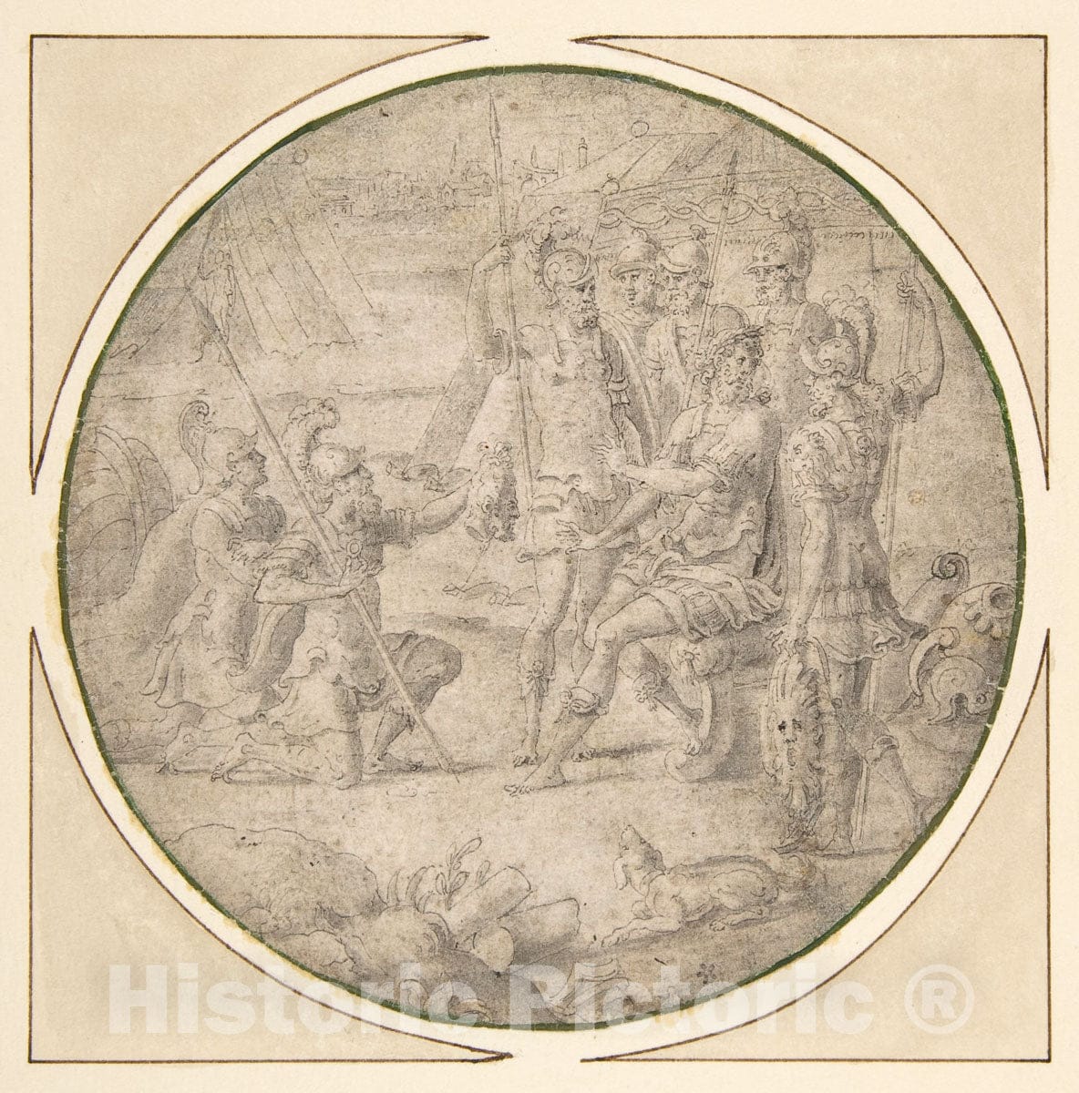 Art Print : Anonymous - The Head of Pompey Presented to Caesar : Vintage Wall Art