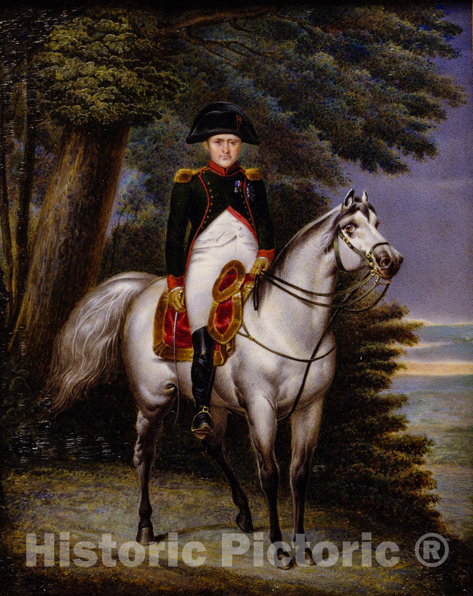 Art Print : Luigi Marta - Napoléon I (1769–1821) on Horseback : Vintage Wall Art