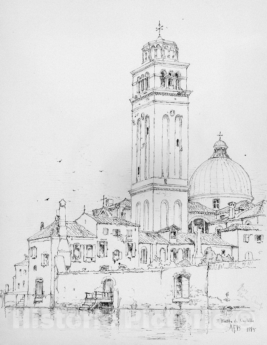 Art Print : Andrew Fisher Bunner - San Pietro di Castello, Venice : Vintage Wall Art