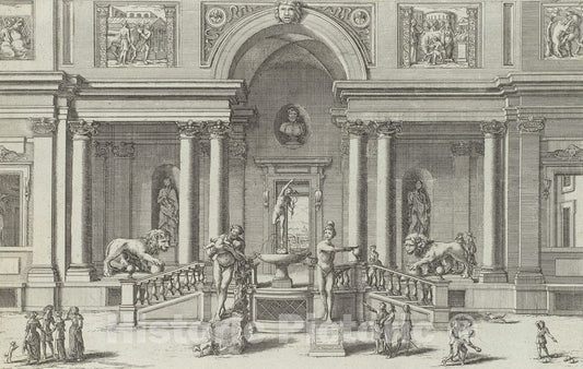Art Print : Giovanni Francesco Venturini - Le Fontane ne' Palazzi e ne' Giardini di Roma con li Loro Prospetti et Ornamenti : Vintage Wall Art