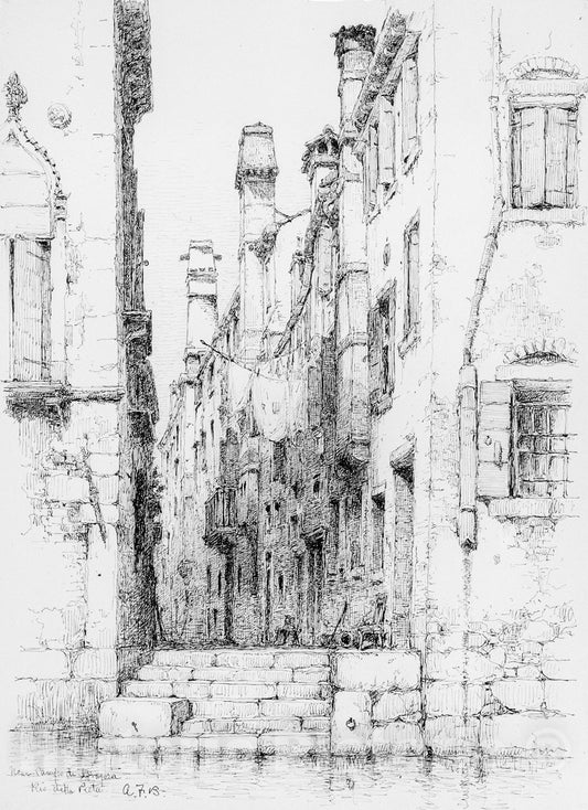 Art Print : Andrew Fisher Bunner - Rio della Pieta, Venice : Vintage Wall Art