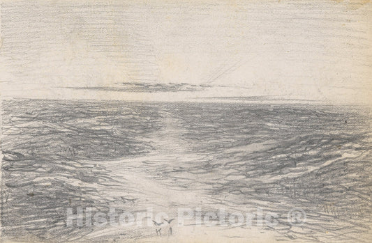 Art Print : John Singer Sargent - Moonlight on Waves (from Scrapbook) : Vintage Wall Art
