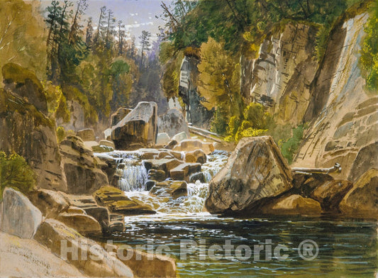 Art Print : James David Smillie - On the Ausable : Vintage Wall Art