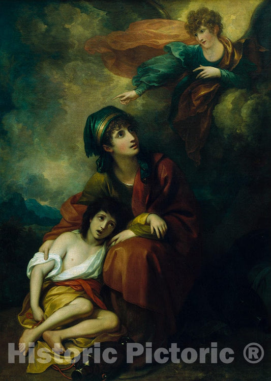 Art Print : Benjamin West - Hagar and Ishmael : Vintage Wall Art