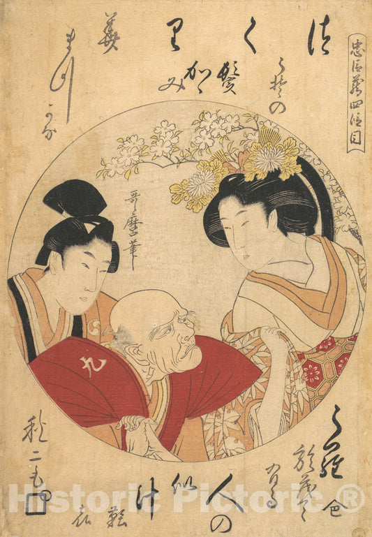 Art Print : Kitagawa Utamaro - Untitled : Vintage Wall Art