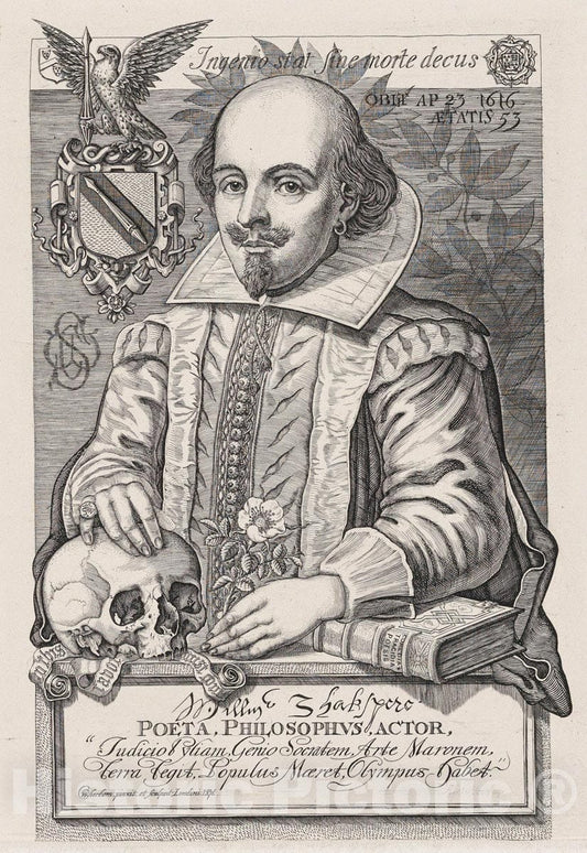 Art Print : Charles William Sherborn - William Shakespeare  v.2 : Vintage Wall Art