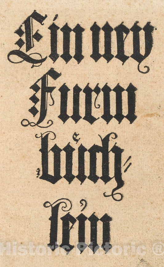 Art Print : Johann Schönsperger the Younger - Ein ney Furmbüchlein : Vintage Wall Art