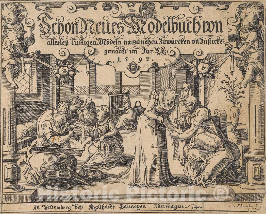 Art Print : Johann Sibmacher - Schön Neues Modelbuch : Vintage Wall Art