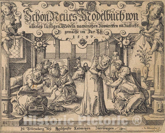 Art Print : Johann Sibmacher - Schön Neues Modelbuch : Vintage Wall Art