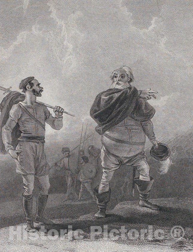 Art Print : Robert Smirke - Falstaff and Bardolph, on a Road near Coventry (Shakespeare, King Henry IV, Part I, Act 4, Scene 2) : Vintage Wall Art