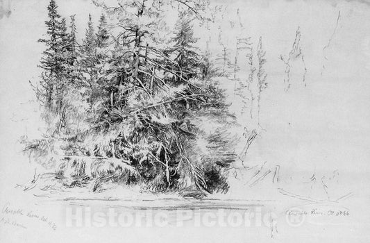 Art Print : Homer Dodge Martin - Ausable River : Vintage Wall Art
