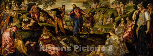 Art Print : Jacopo Tintoretto (Jacopo Robusti) - The Miracle of the Loaves and Fishes : Vintage Wall Art