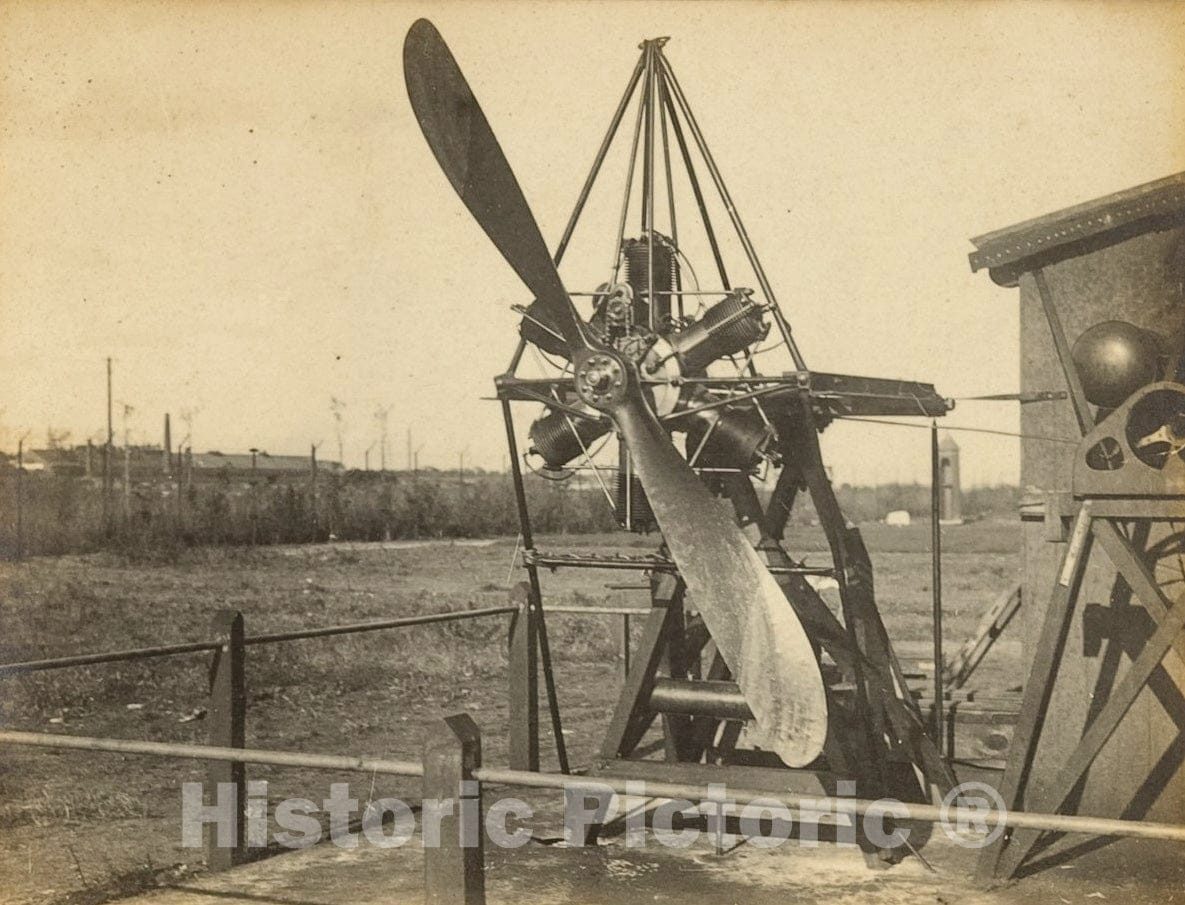 Photo Print :  Ellehammer - Standard Motor 80HK. Afbremsnings Prore'paa Orlogsvarftets Flyve Station 1916. : Vintage Wall Art