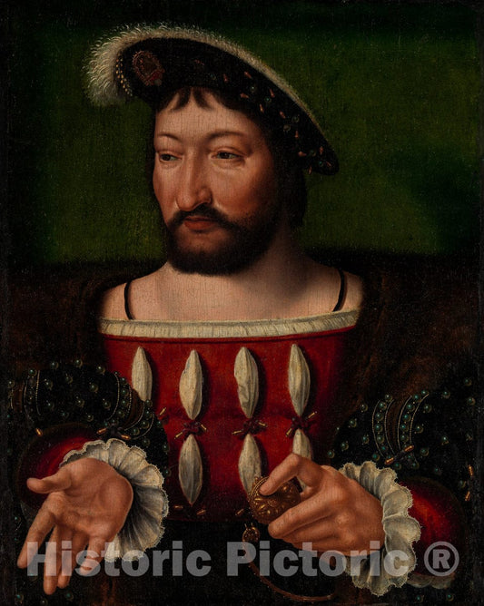 Art Print : Joos van Cleve - Francis I (1494–1547), King of France : Vintage Wall Art