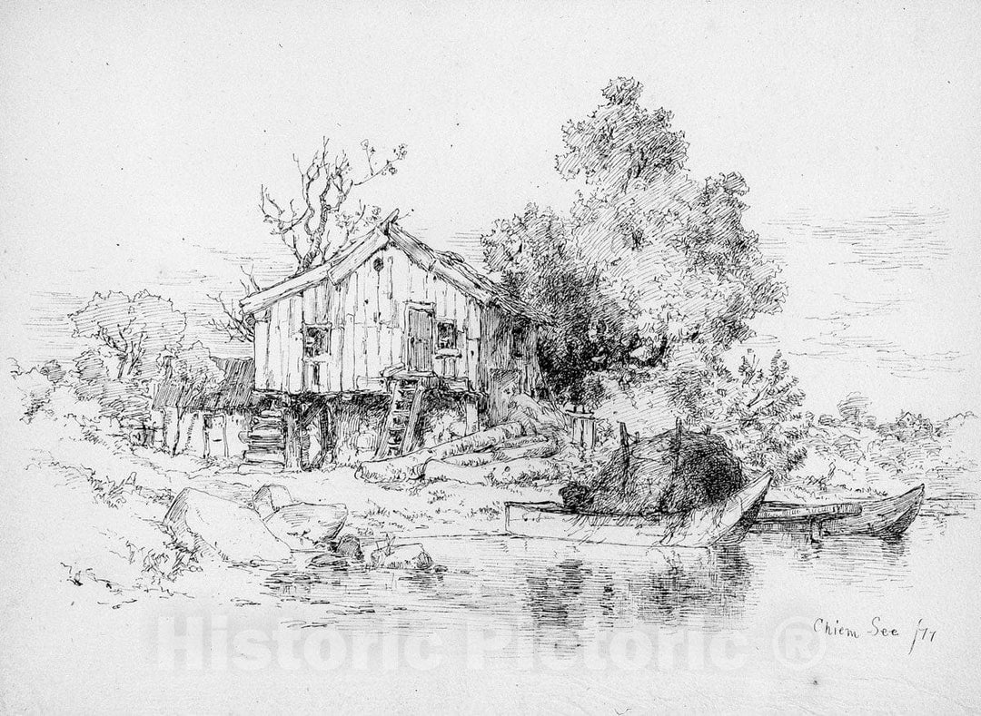 Art Print : Andrew Fisher Bunner - Chiem See, Germany : Vintage Wall Art