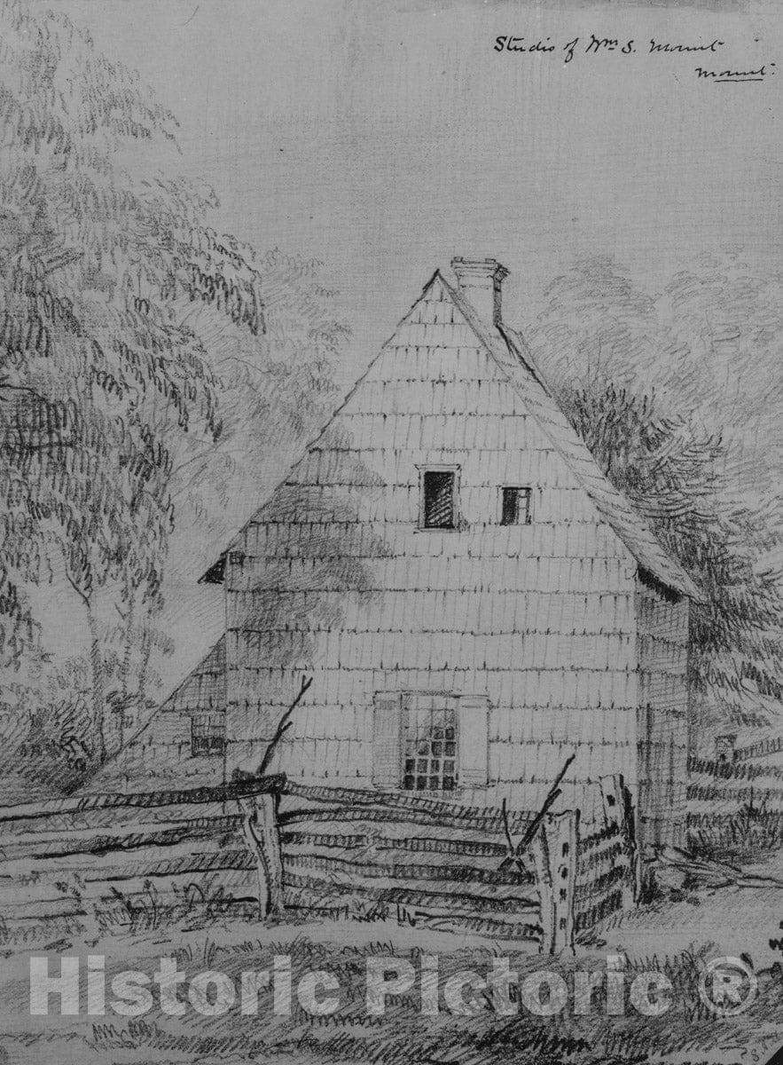 Art Print : Shepard Alonzo Mount - Studio of William S. Mount (from McGuire Scrapbook) : Vintage Wall Art