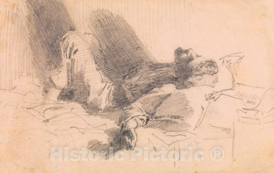 Art Print : John Singer Sargent - Sleeping Man : Vintage Wall Art