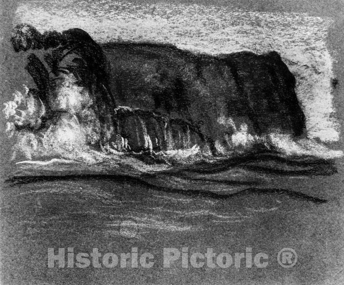 Art Print : Arthur B. Davies - Cliffs and Waves : Vintage Wall Art
