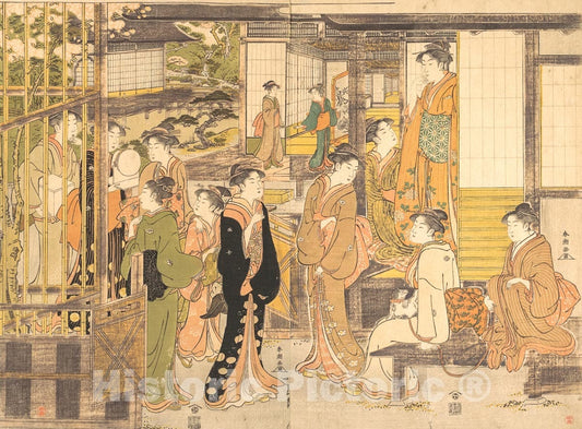 Art Print : Katsukawa Shunch? - Parody of the Episode of the Third Princess (Modoki Onna San no Miya) : Vintage Wall Art