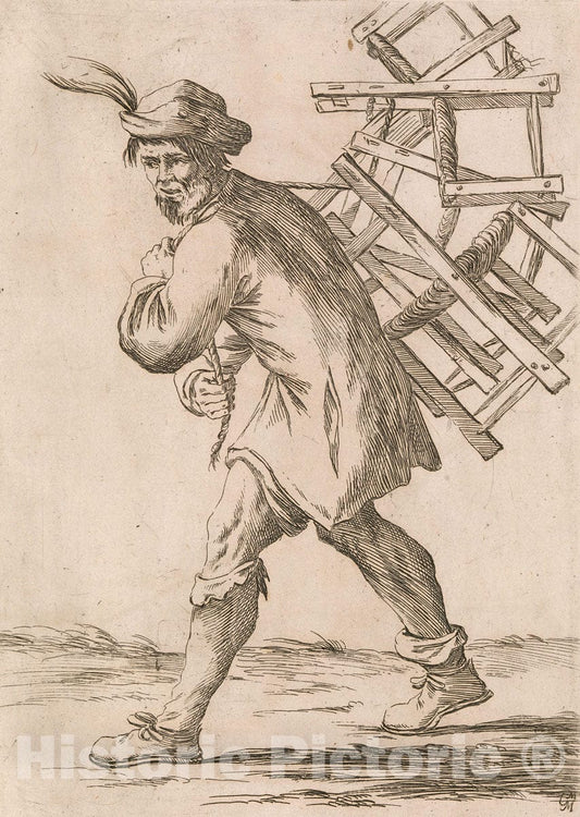 Art Print : Giuseppe Maria Mitelli - Di Bologna l'Arti per via D'An.ibal'Ca.rac : Vintage Wall Art