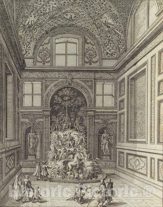 Art Print : Giovanni Battista Falda - Le Fontane delle Ville di Frascati nel Tusculano con li Loro Prospetti : Vintage Wall Art