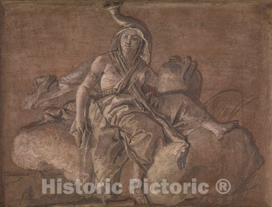 Art Print : Giovanni Domenico Tiepolo - Africa : Vintage Wall Art