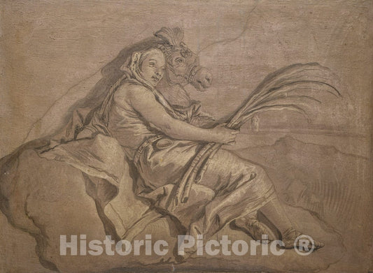 Art Print : Giovanni Domenico Tiepolo - Asia : Vintage Wall Art