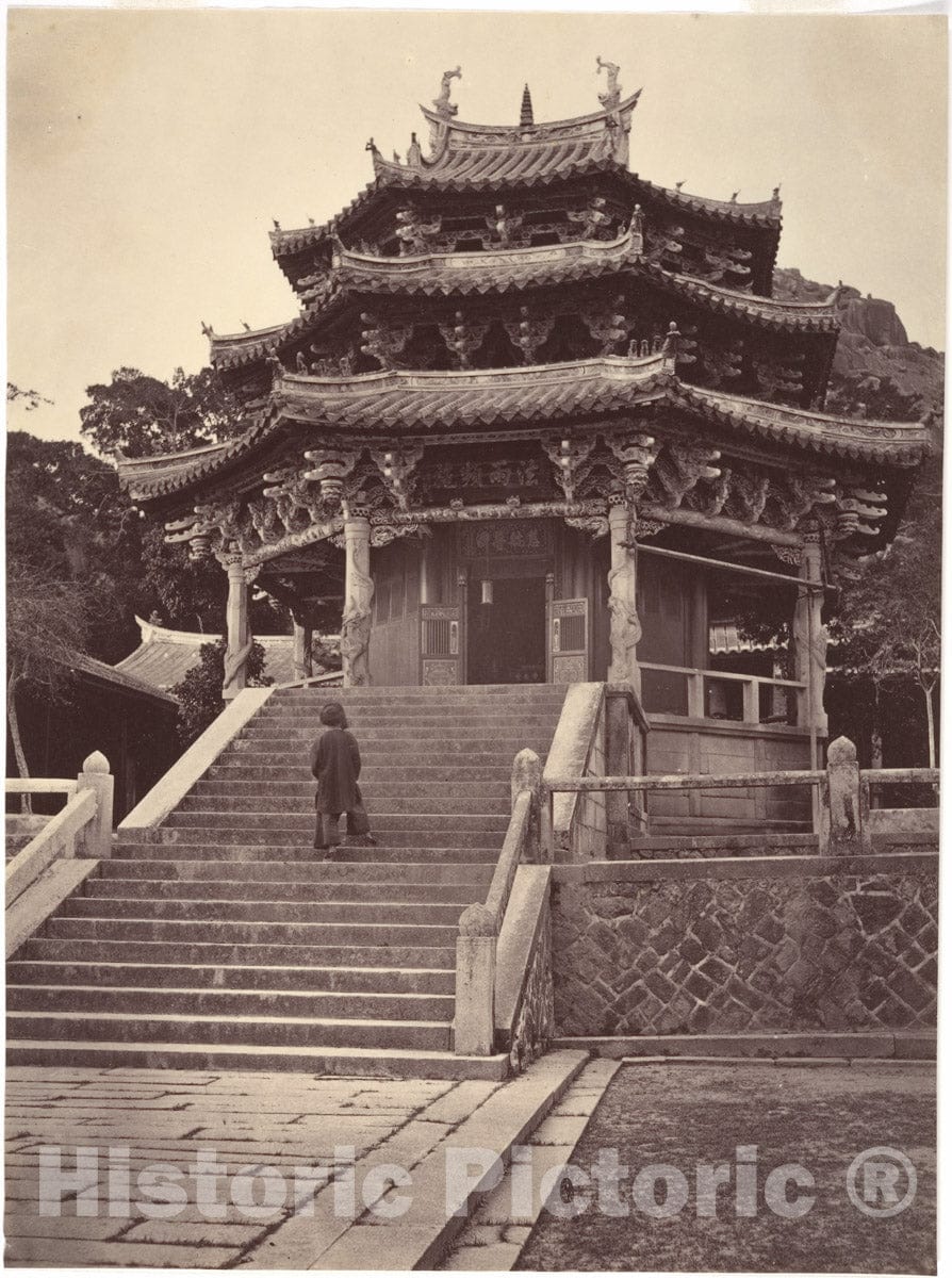 Photo Print : John Thomson - Temple, Amoy : Vintage Wall Art