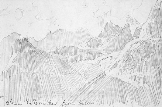 Art Print : John Singer Sargent - Glacier du Brouillard from Below : Vintage Wall Art