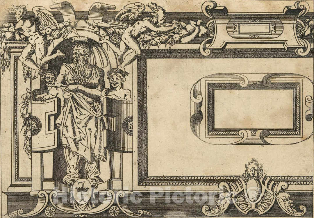 Art Print : Jacques Androuet Du Cerceau - Designs for frames after the Galerie de François 1er at Fontainebleau : Vintage Wall Art