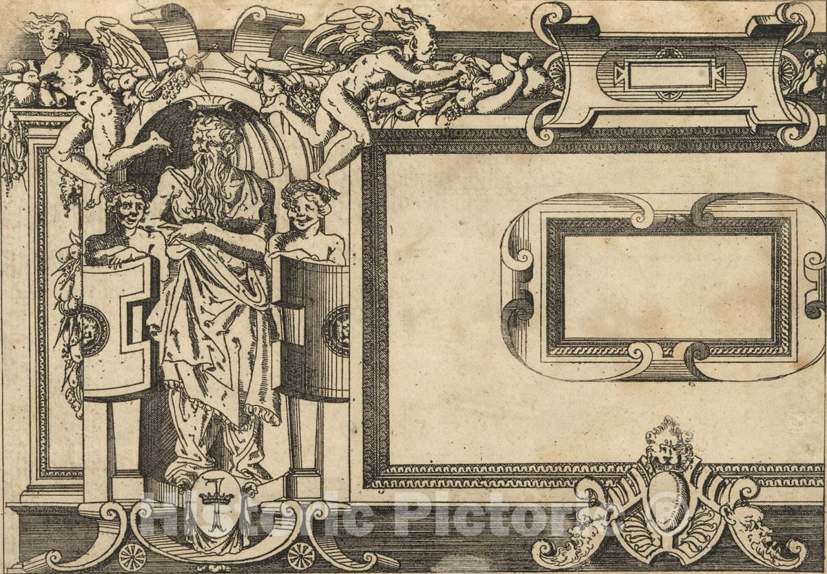 Art Print : Jacques Androuet Du Cerceau - Designs for frames after the Galerie de François 1er at Fontainebleau : Vintage Wall Art