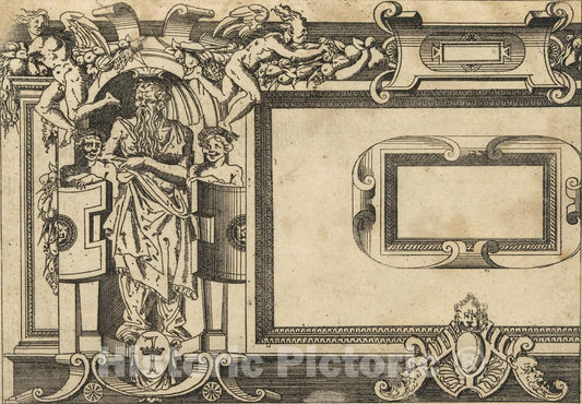 Art Print : Jacques Androuet Du Cerceau - Designs for frames after the Galerie de François 1er at Fontainebleau : Vintage Wall Art
