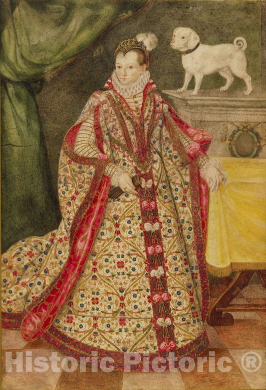Art Print : Attributed to Pieter Pietersz the Younger - Portrait of a Moravian Woman : Vintage Wall Art