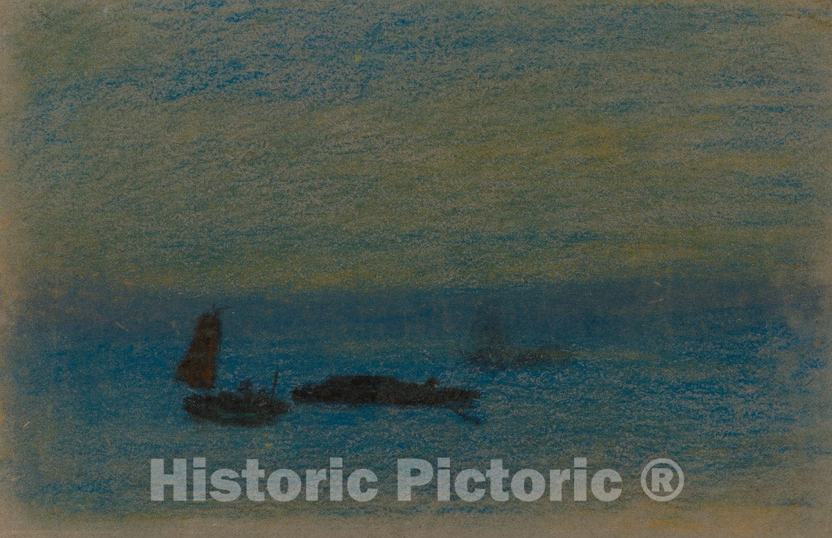 Art Print : Arthur B. Davies - Boats at Night : Vintage Wall Art