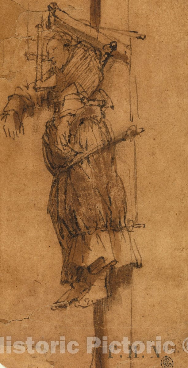 Art Print : Rembrandt - Elsje Christiaens Hanging on a Gibbet : Vintage Wall Art
