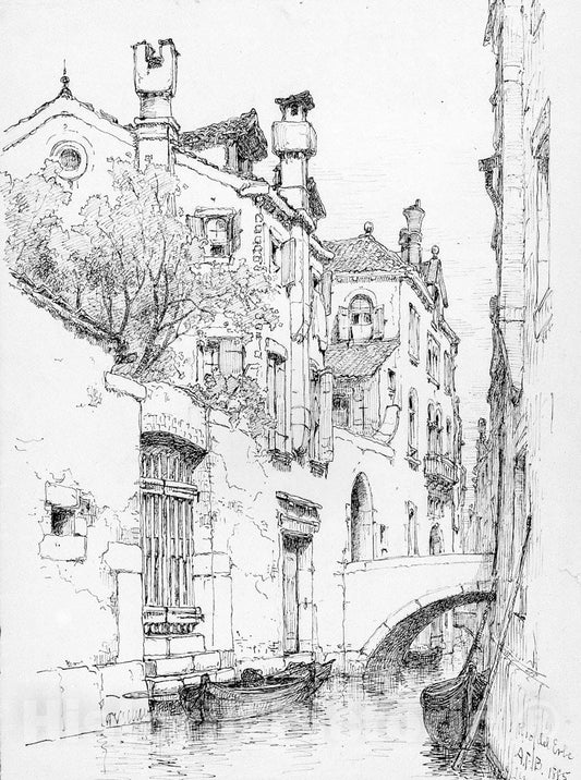 Art Print : Andrew Fisher Bunner - Rio del Erbe, Venice : Vintage Wall Art