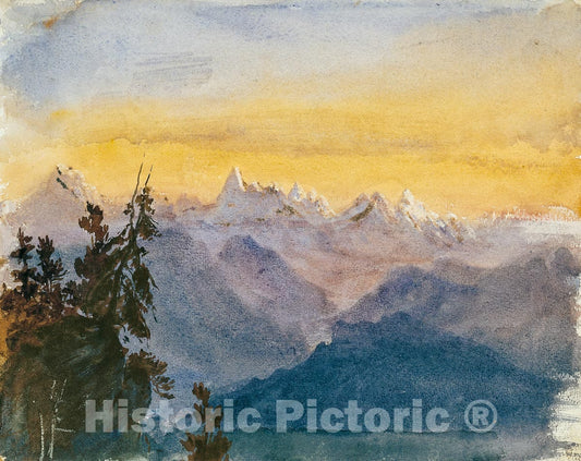 Art Print : John Singer Sargent - View from Mount Pilatus : Vintage Wall Art