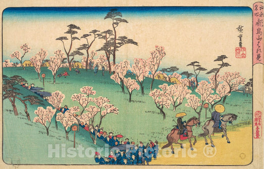 Art Print : Utagawa Hiroshige - Asukayama Hanami : Vintage Wall Art