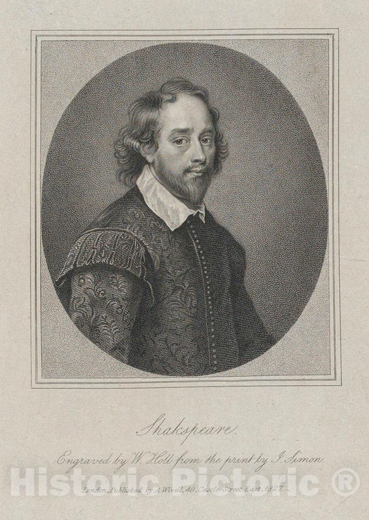 Art Print : John Simon - William Shakespeare : Vintage Wall Art