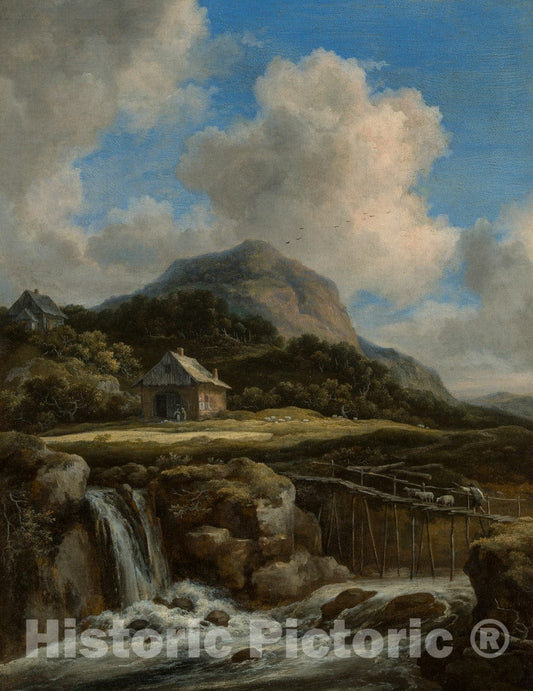 Art Print : Jacob van Ruisdael - Mountain Torrent : Vintage Wall Art