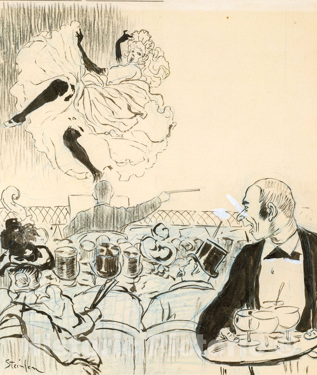 Art Print : Théophile-Alexandre Steinlen - Dancer at a Café Concert : Vintage Wall Art