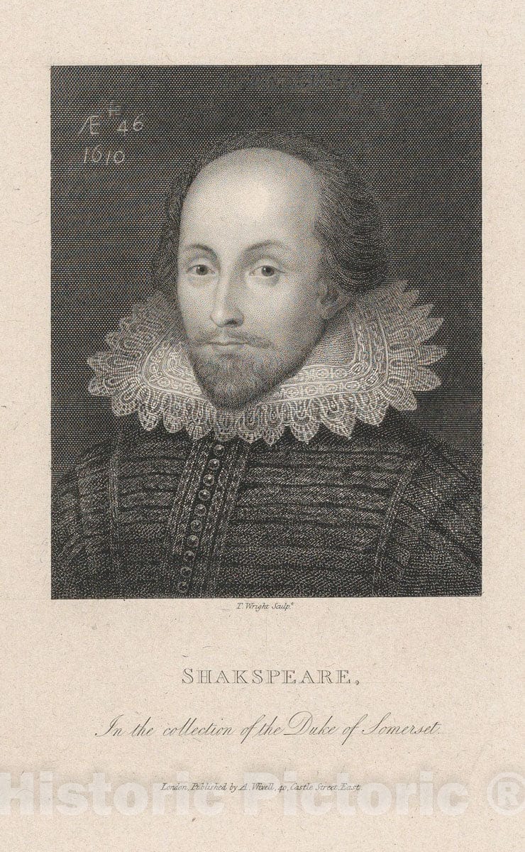 Art Print : Anonymous - William Shakespeare (formerly known as) : Vintage Wall Art