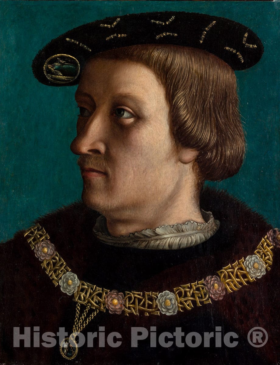 Art Print : Portrait of a Man Wearing the Order of the Annunziata of Savoy : Vintage Wall Art